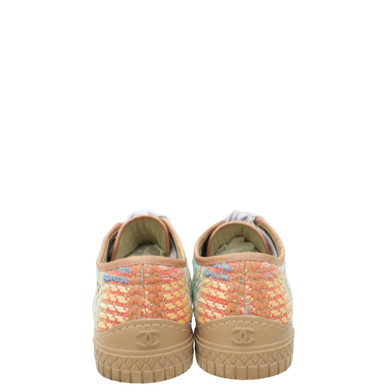 Chanel Multicolor Tweed Low Top Sneakers 36