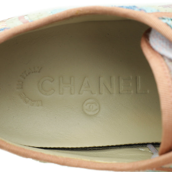 Chanel Multicolor Tweed Low Top Sneakers 36