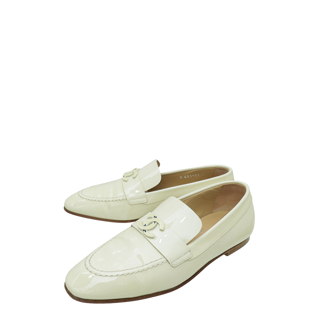 Chanel Cream CC Loafers 35-Chanel-THE CLOSET