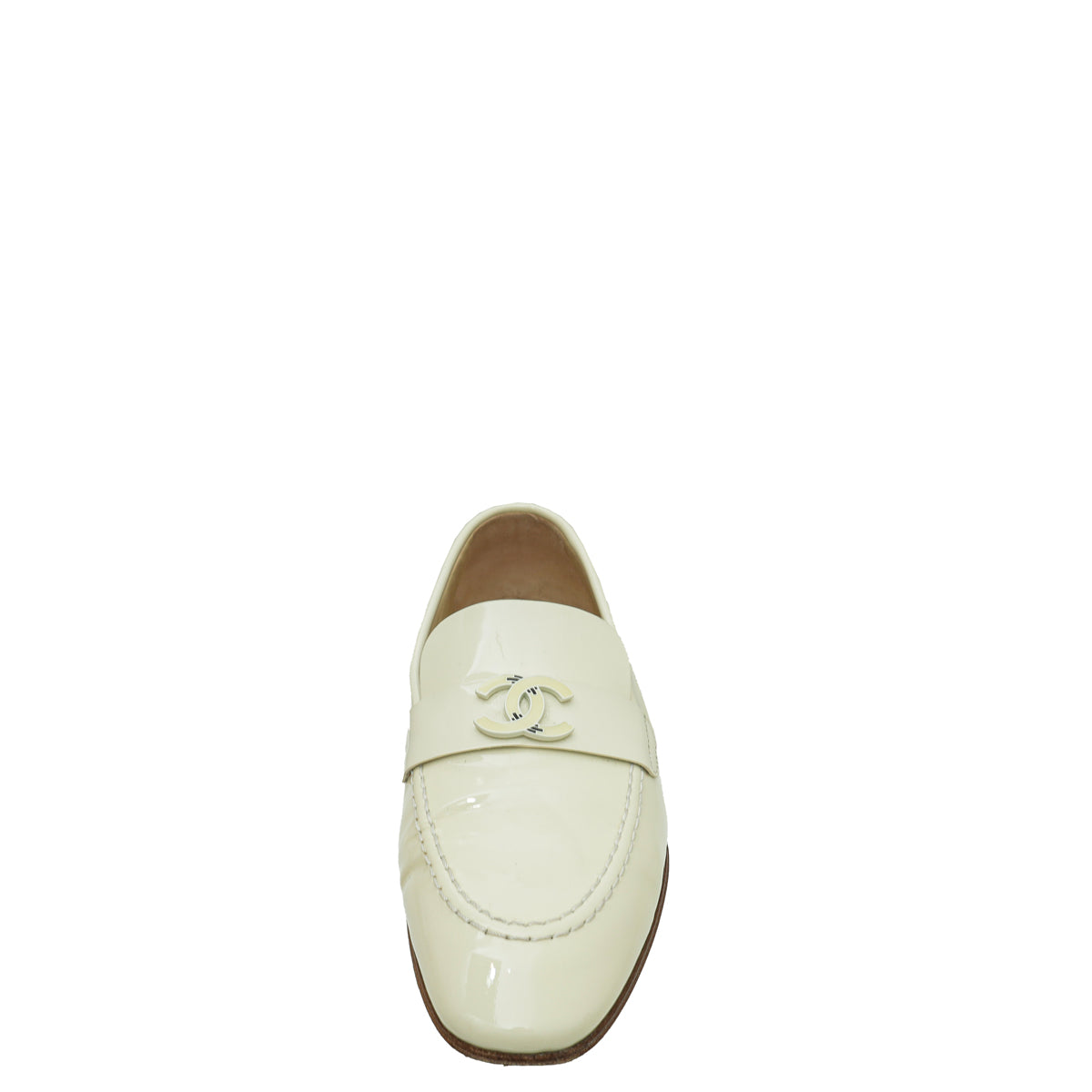 Chanel Cream CC Loafers 35
