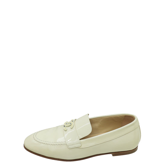 Chanel Cream CC Loafers 35