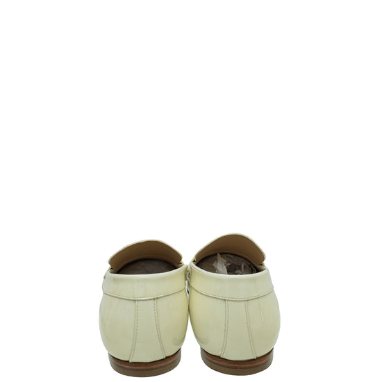 Chanel Cream CC Loafers 35