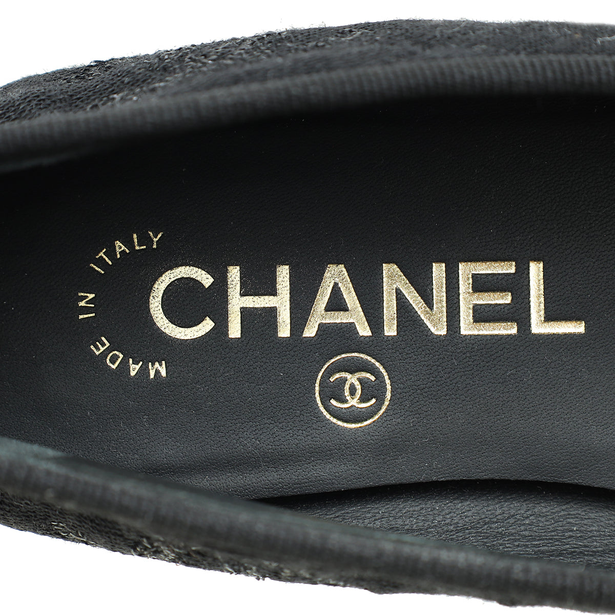 Chanel Black CC Cap Toe Jersey Flat Ballerina 36.5