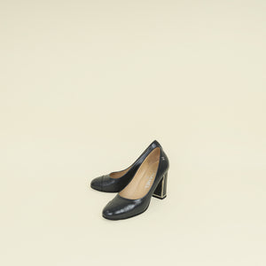 Chanel Grey CC Cap Toe Pumps 36.5