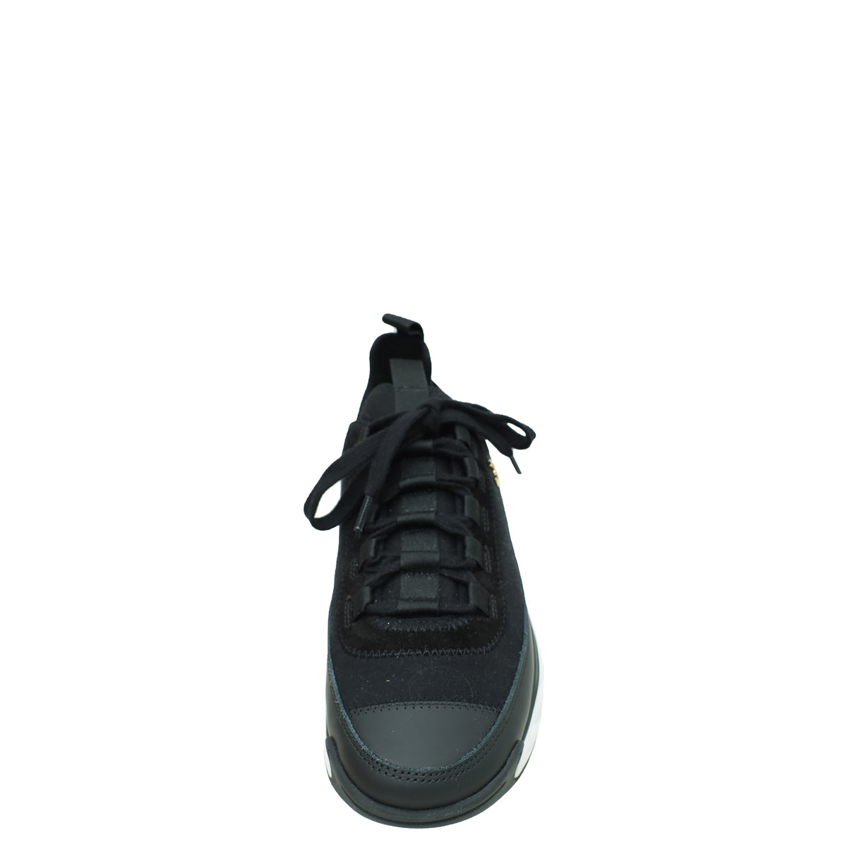 Chanel Black CC Lace Up Sneakers 36.5-Chanel-THE CLOSET