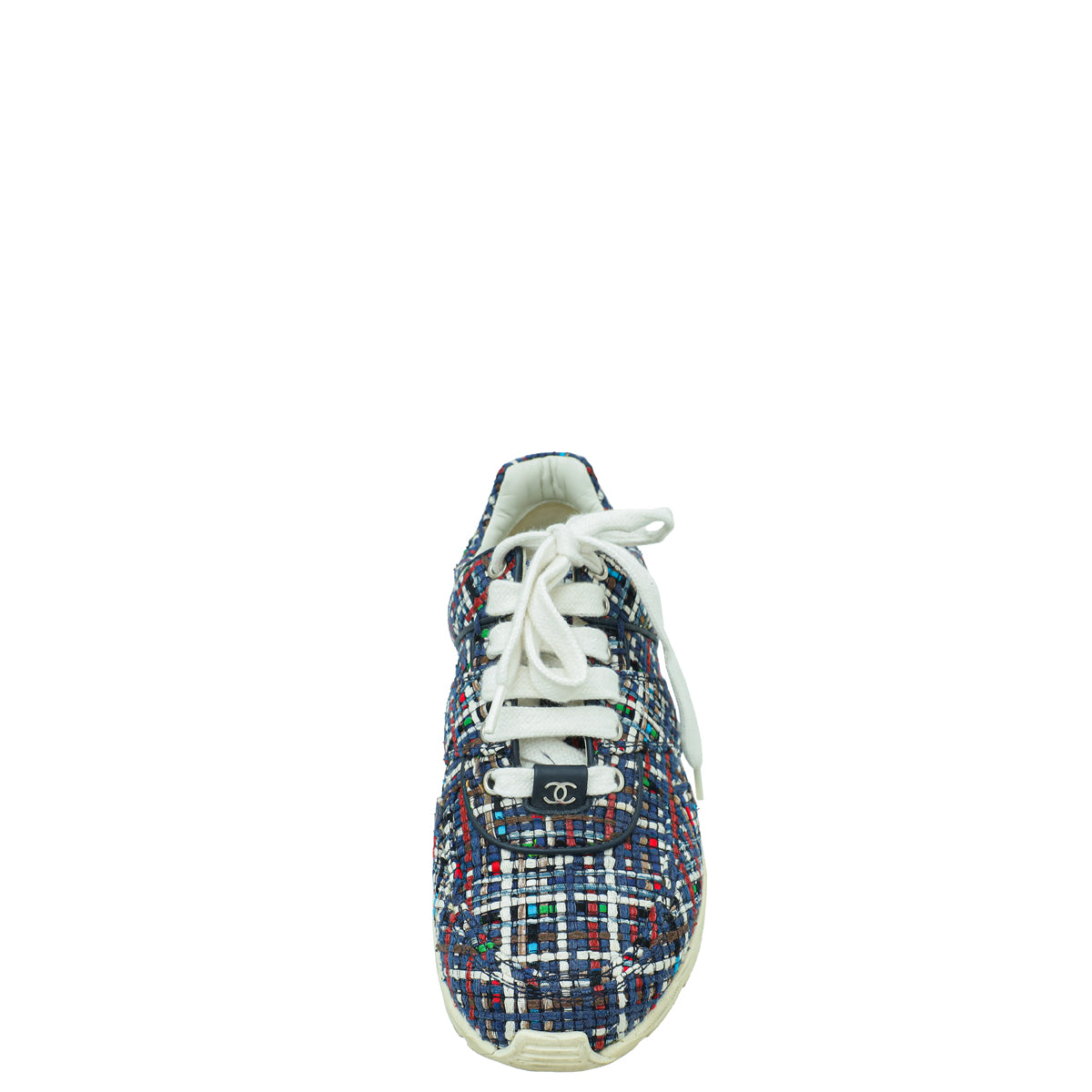 Chanel Blue Multicolor CC Tweed Trainer Sneaker 36-Chanel-THE CLOSET