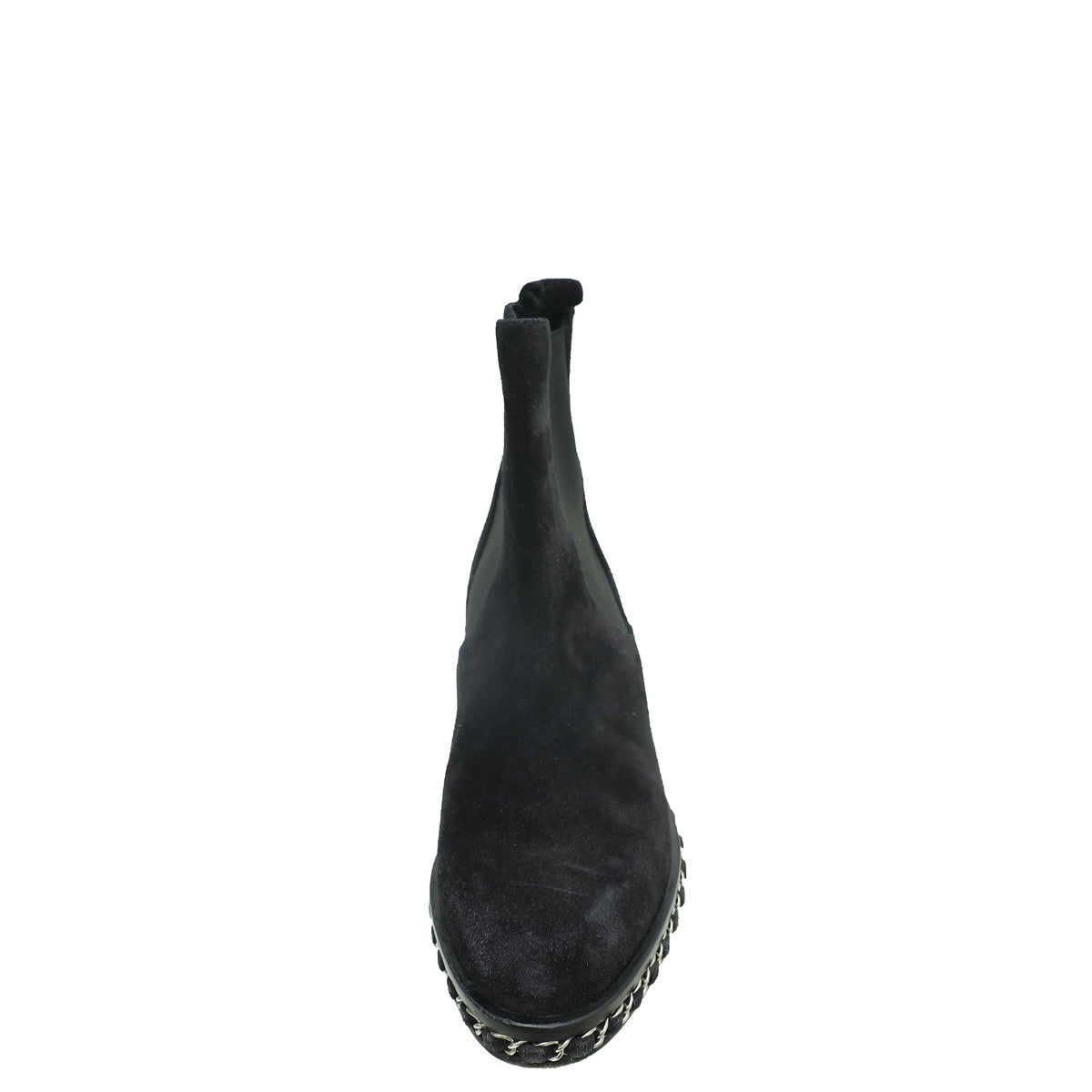 Chanel Black Suede Chain Around Chelsea Ankle Boots 36-Chanel-THE CLOSET