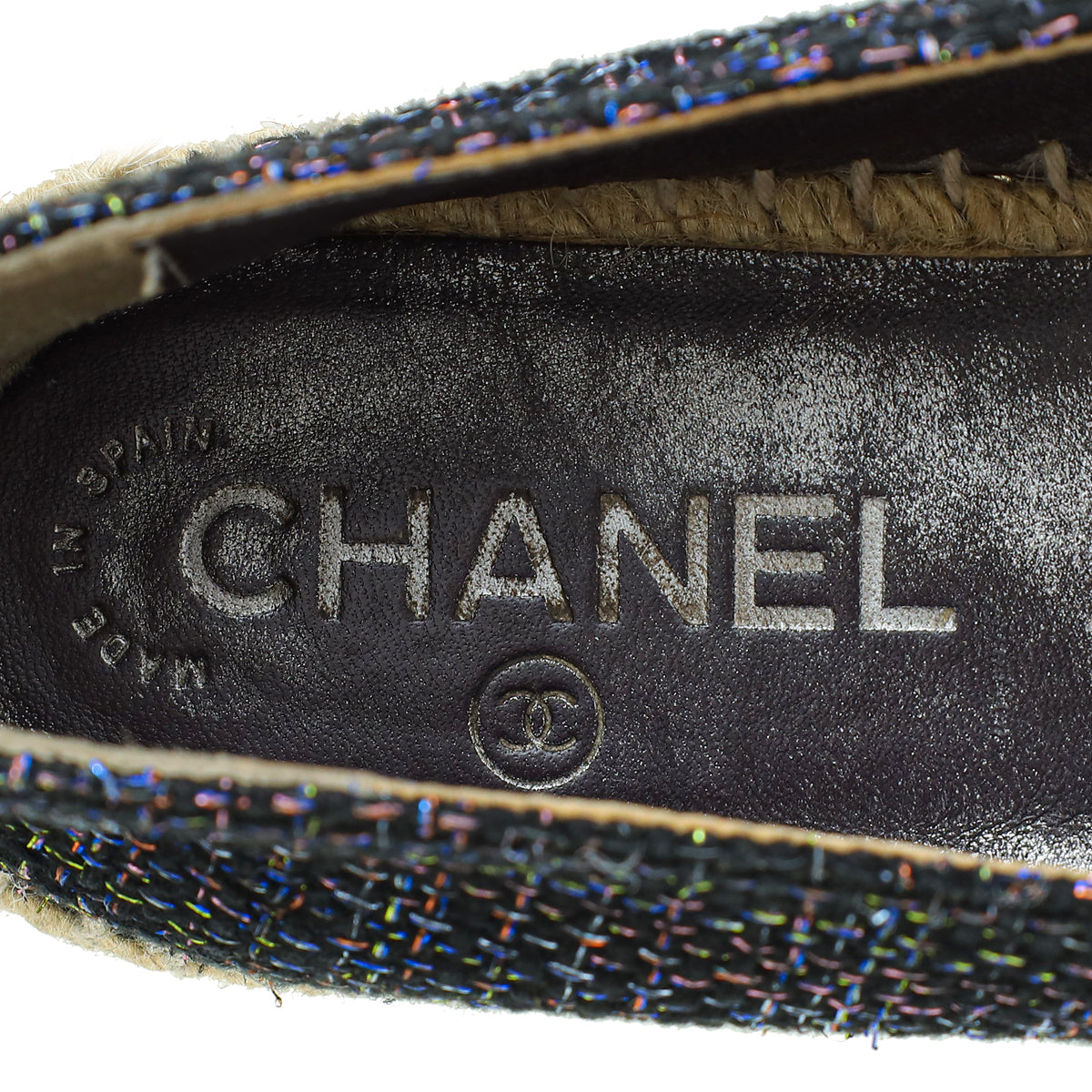 Chanel Bicolor CC Tweed Espadrille 36