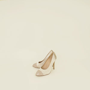 Chanel Bicolor CC Pearl Embellished Pumps 37.5