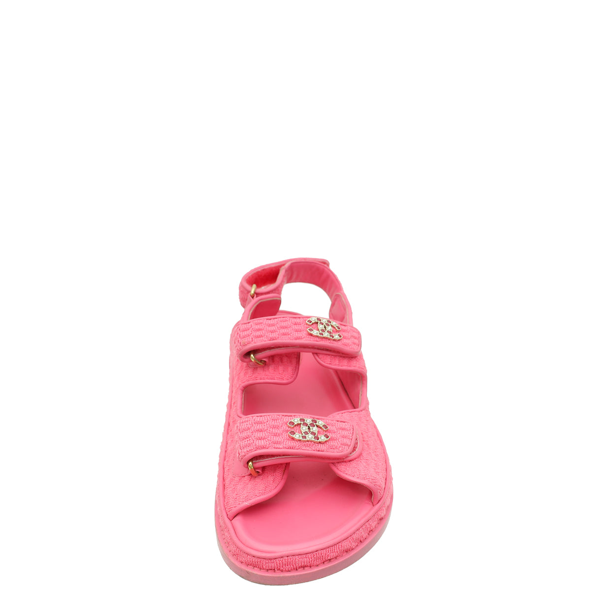 Chanel Pink CC Fabric Dad Sandal 37.5