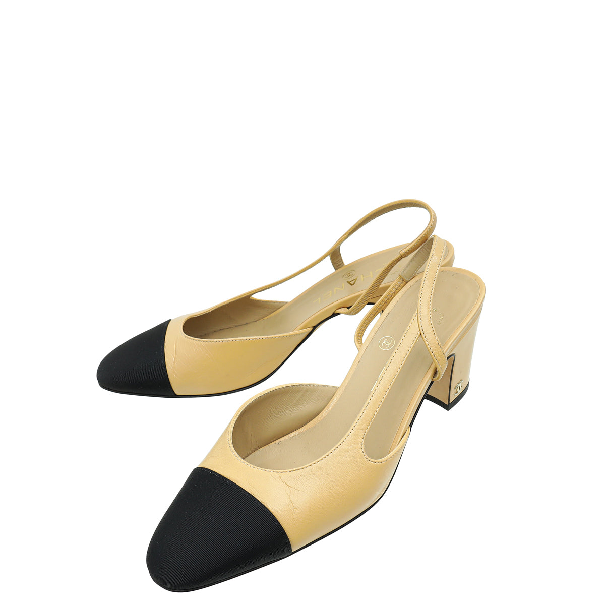Chanel Bicolor CC Cap Toe Slingback 37.5-Chanel-THE CLOSET