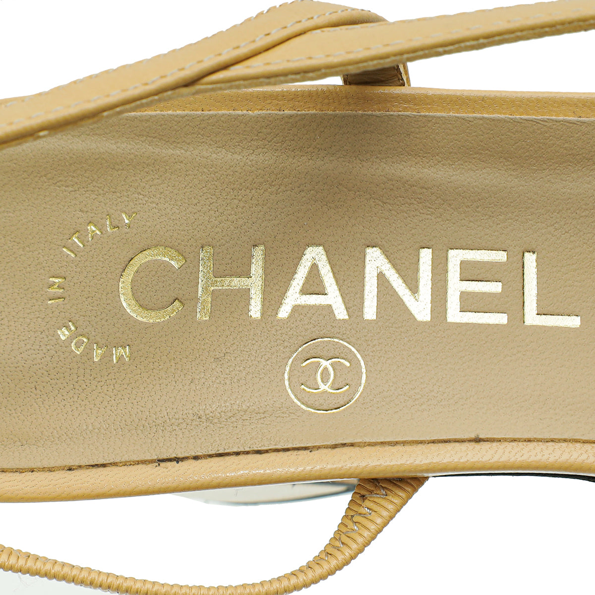 Chanel Bicolor CC Cap Toe Slingback 37.5