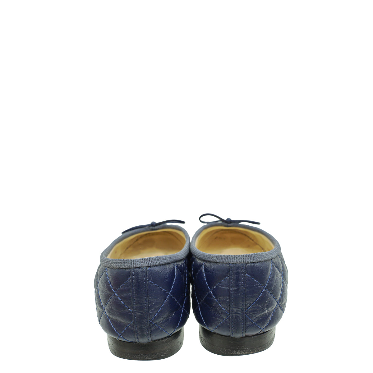 Chanel Indigo Blue Quilted Ballerina Flats 37.5