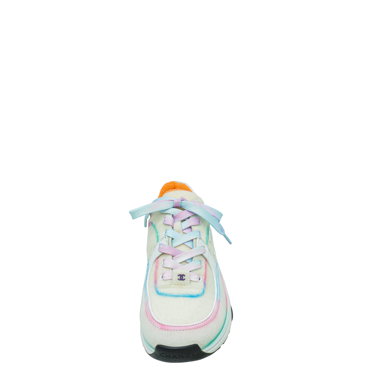 Chanel White Multicolor CC Trainer Sneaker 37.5-Chanel-THE CLOSET