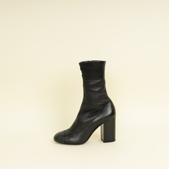 Chanel Black CC Ankle Boots 37