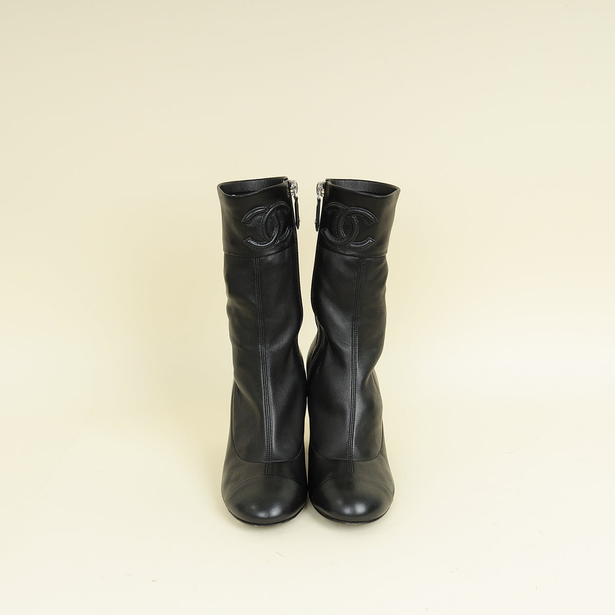 Chanel Black CC Ankle Boots 37