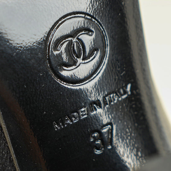 Chanel Black CC Ankle Boots 37