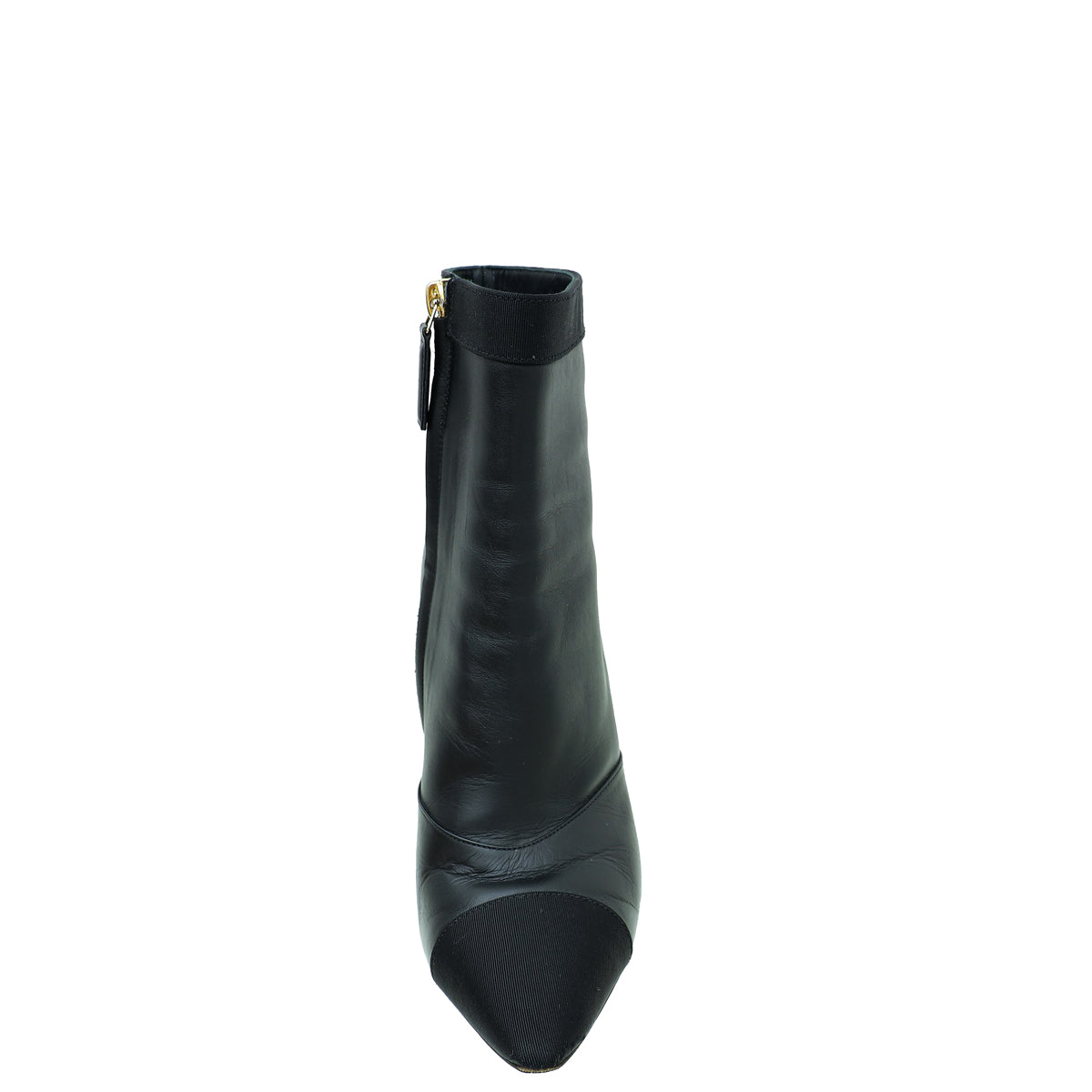 Chanel Black Logo Cap Toe Ankle Boot 37