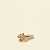Chanel Dark Beige CC Logo Slides Mules 37C