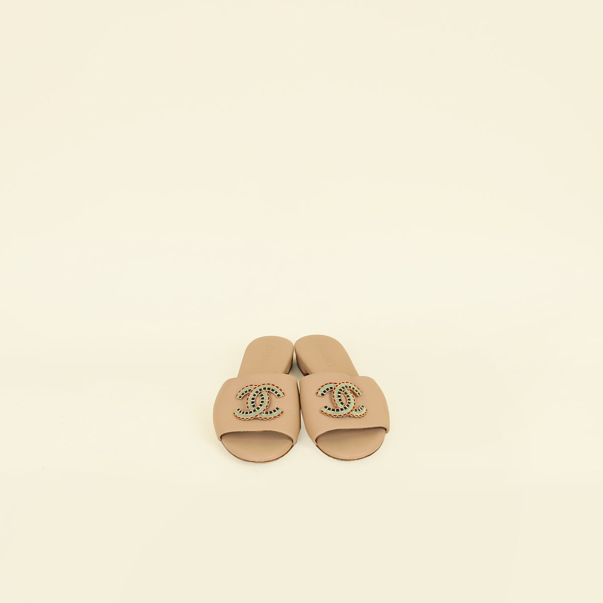 Chanel Dark Beige CC Logo Slides Mules 37C – THE CLOSET