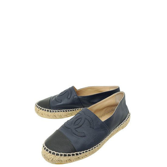 Chanel Bicolor CC Cap Toe Espadrille 37