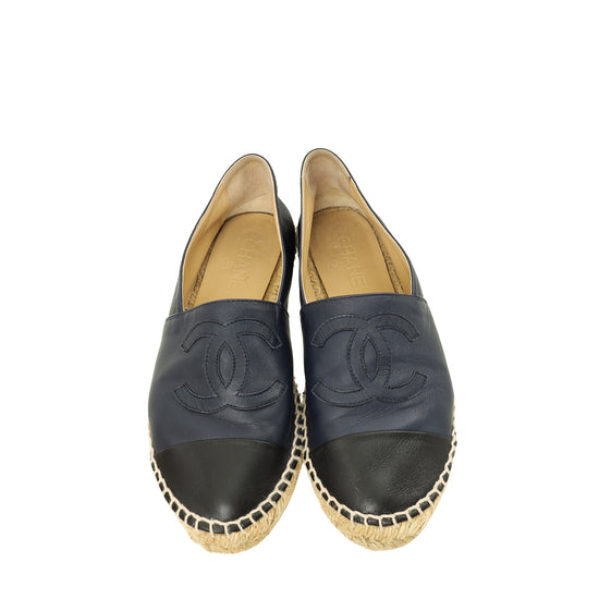 Chanel Bicolor CC Cap Toe Espadrille 37