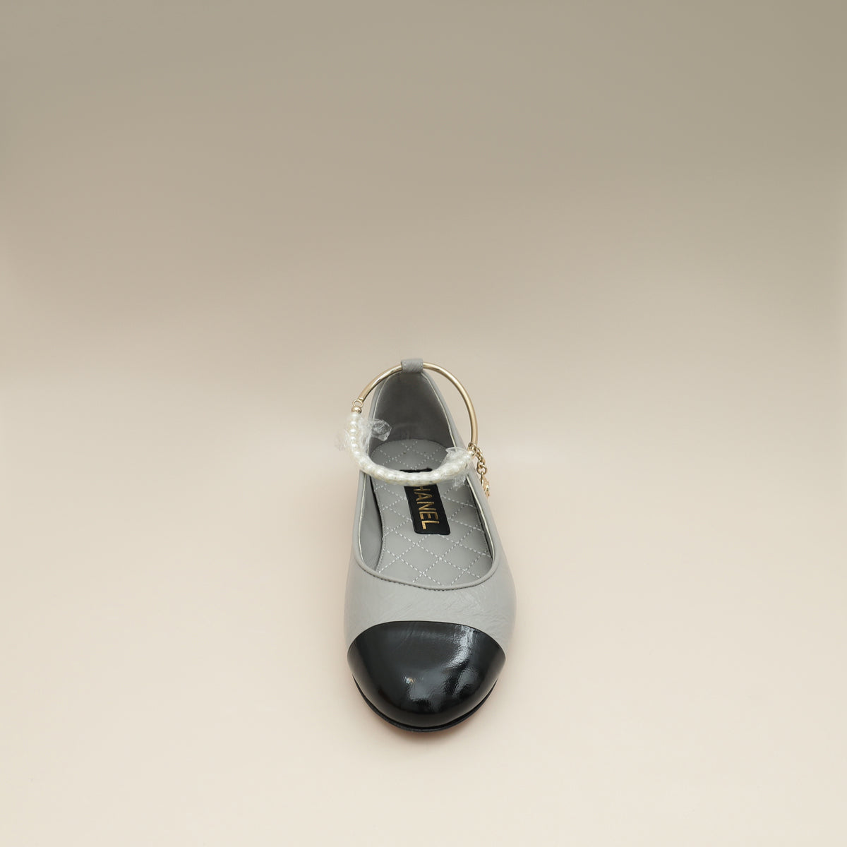 Chanel Bicolor CC Camellia Cap Toe Pearl Ankle Ballerina 37-Chanel-THE CLOSET