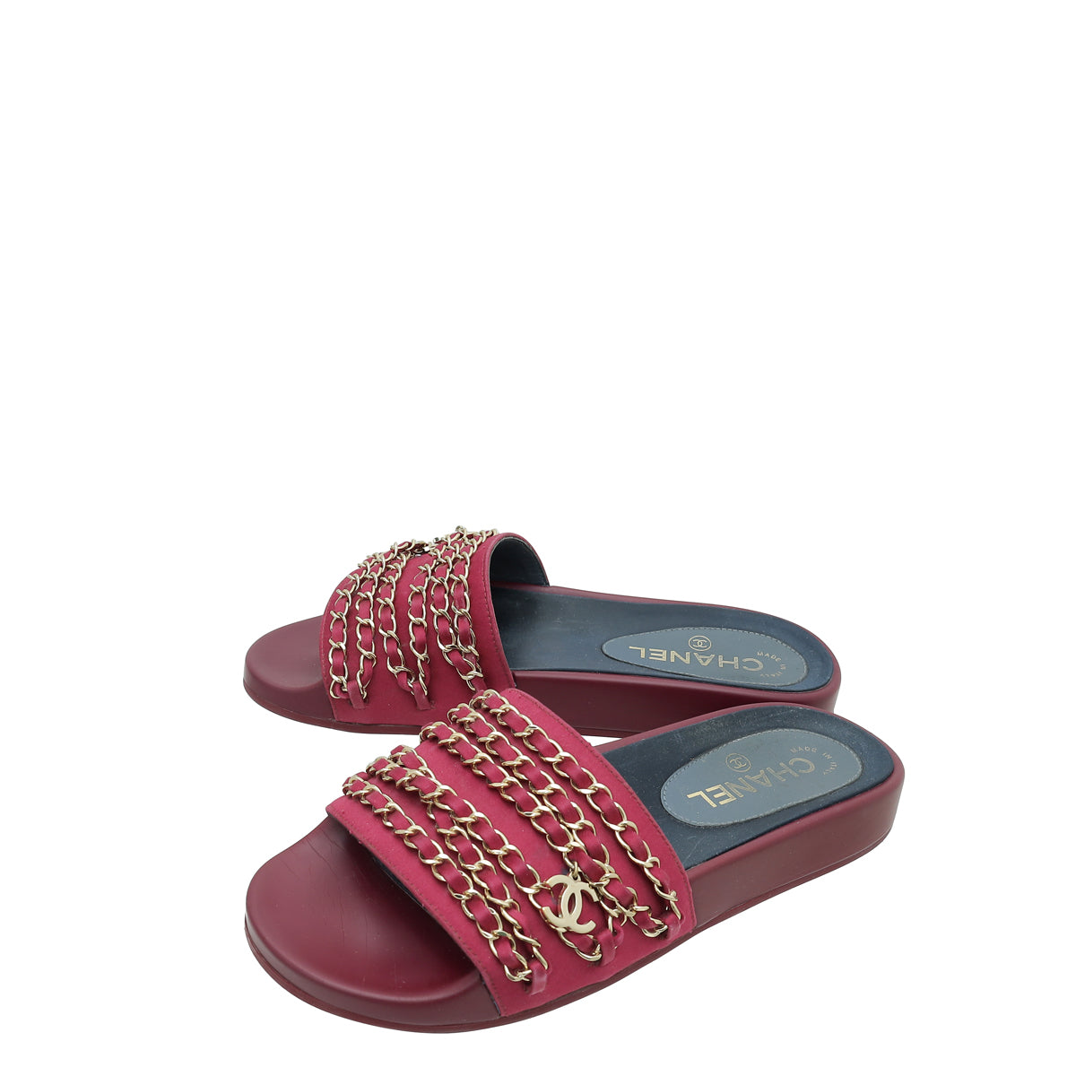 Chanel Bicolor CC Chain Pool Slide Mules 37-Chanel-THE CLOSET