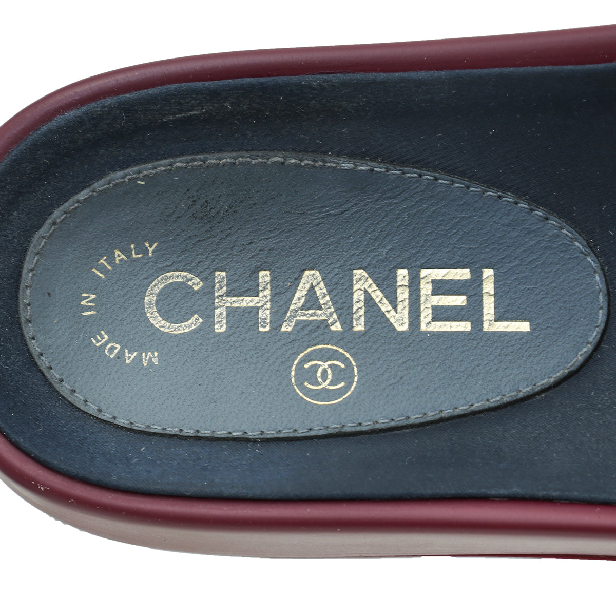 Chanel Bicolor CC Chain Pool Slide Mules 37