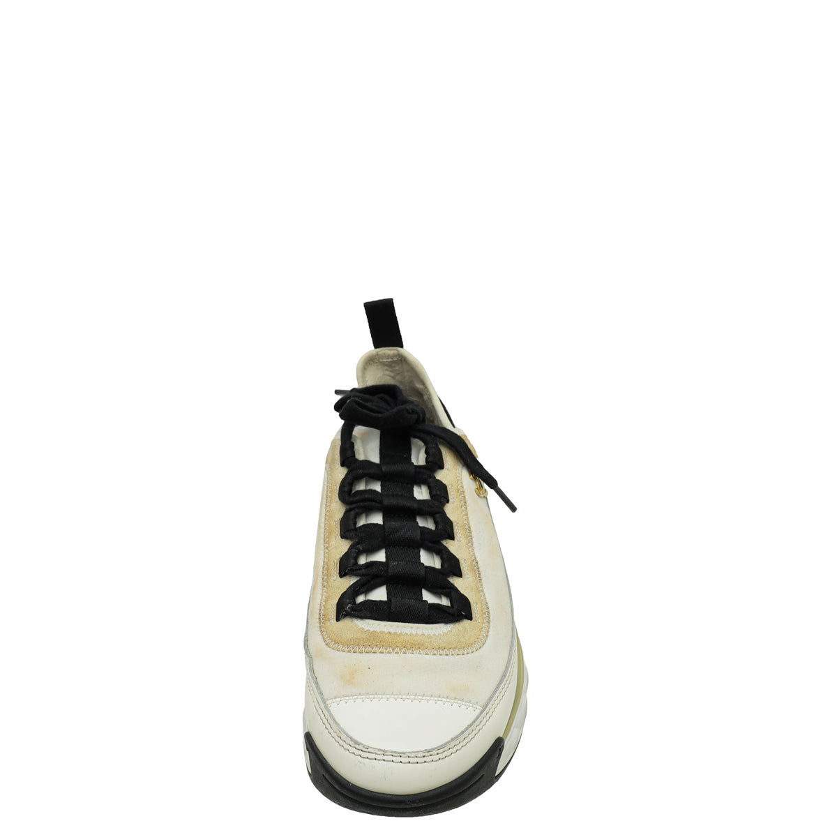 Chanel Bicolor Fabric And Suede CC Lace Up Sneakers 37-Chanel-THE CLOSET