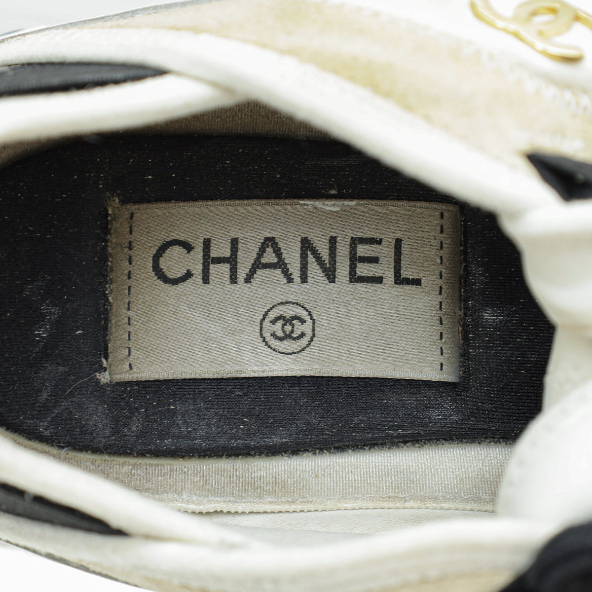 Chanel Bicolor Fabric And Suede CC Lace Up Sneakers 37