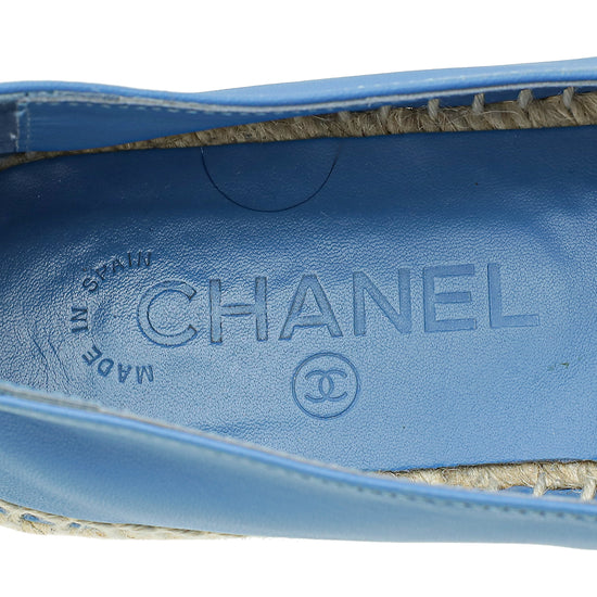 Chanel Blue CC Espadrille 37