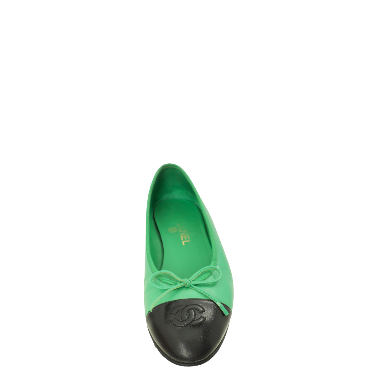 Chanel Bicolor CC Cap Toe Ballet Flats 38.5