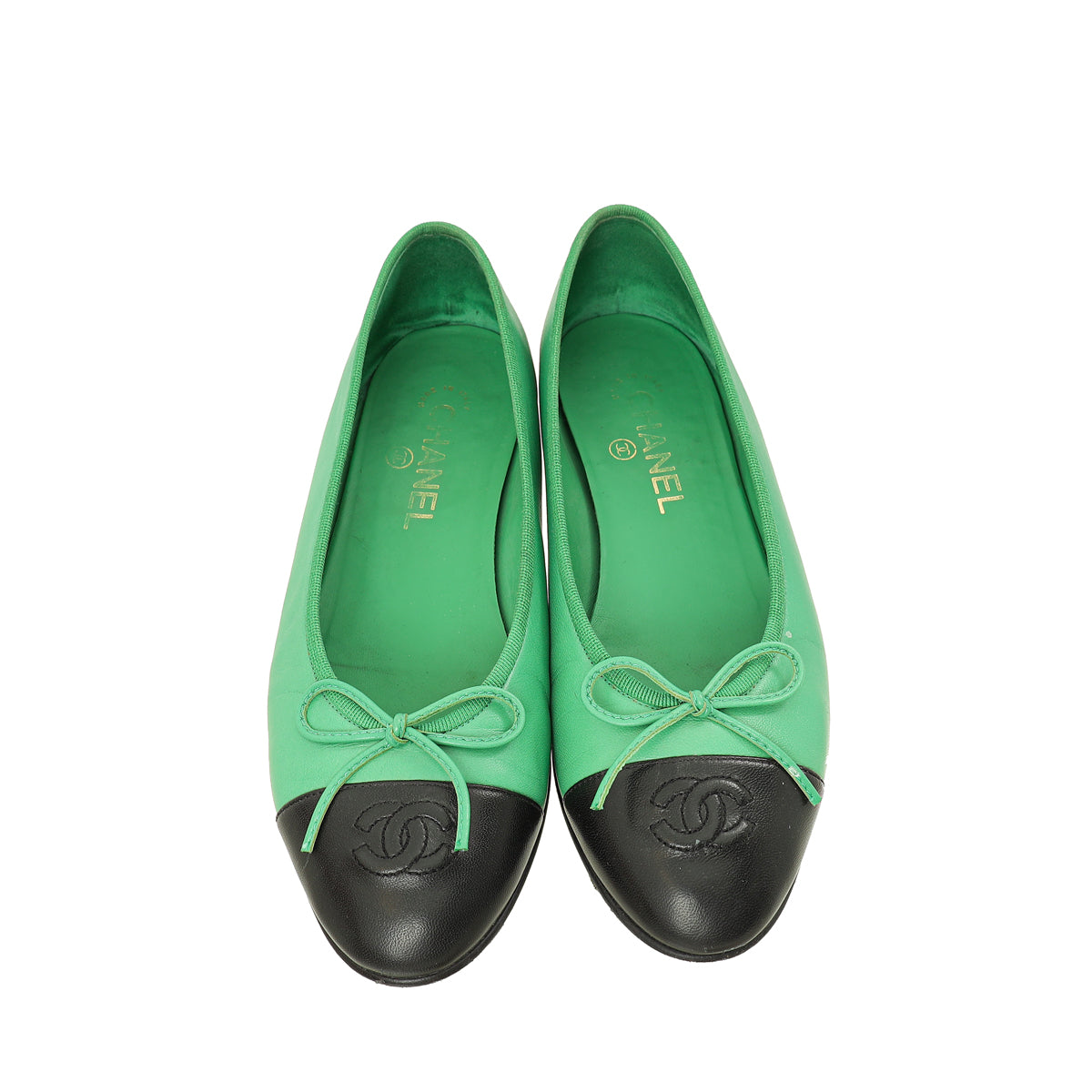 Chanel Bicolor CC Cap Toe Ballet Flats 38.5