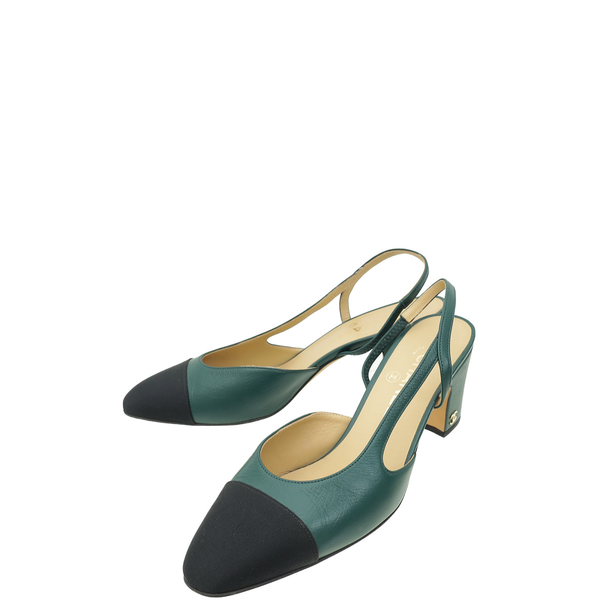 Chanel Bicolor CC Cap Toe Slingback Pumps 38.5-Chanel-THE CLOSET