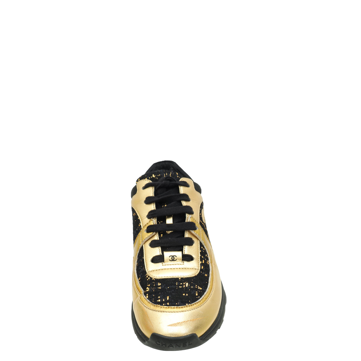 Chanel Bicolor CC Metallic and Tweed Sneaker 38.5-Chanel-THE CLOSET