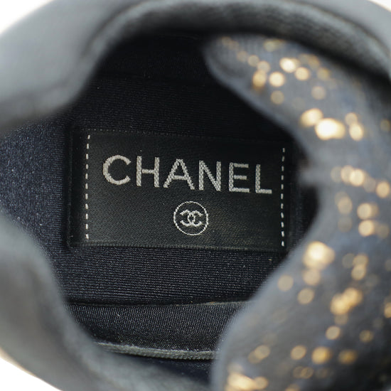 Chanel Bicolor CC Metallic and Tweed Sneaker 38.5