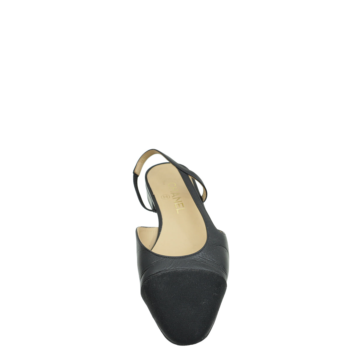 Chanel Black Half D'Orsay Flat Slingback 38.5-Chanel-THE CLOSET
