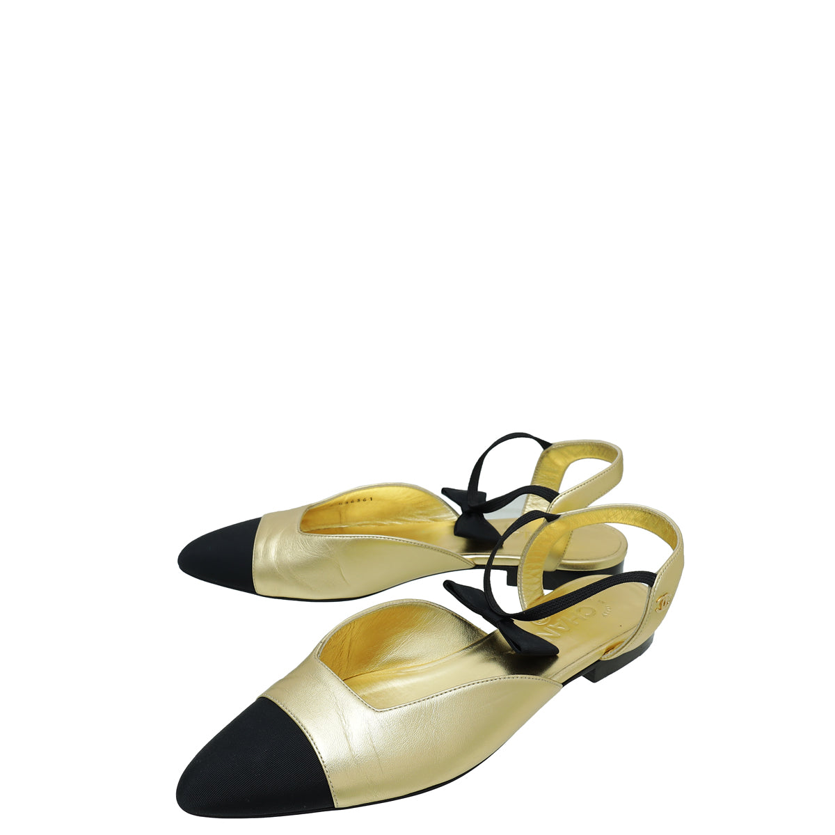 Chanel Bicolor Bow Flat Ankle Strap 38.5-Chanel-THE CLOSET