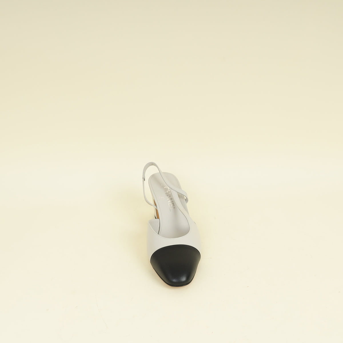 Chanel Bicolor CC Cap Toe Slingback Pump 38.5