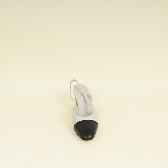 Chanel Bicolor CC Cap Toe Slingback Pump 38.5