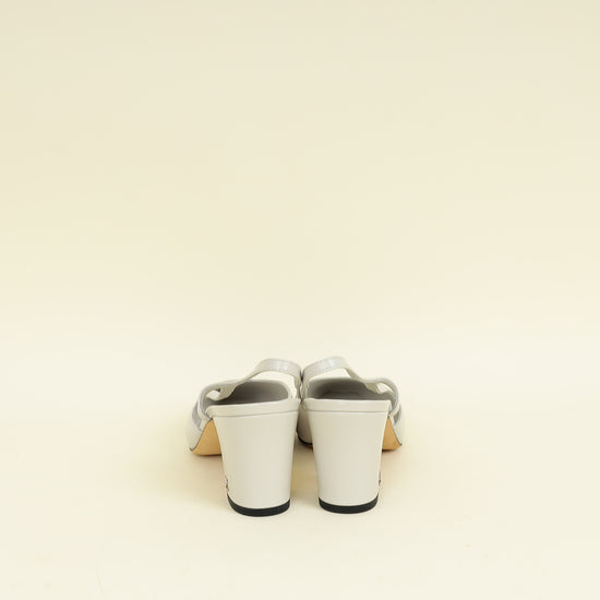 Chanel Bicolor CC Cap Toe Slingback Pump 38.5