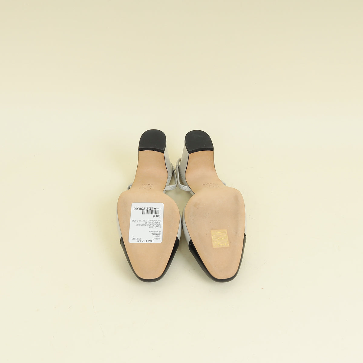 Chanel Bicolor CC Cap Toe Slingback Pump 38.5