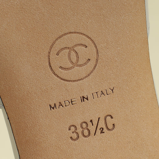 Chanel Bicolor CC Cap Toe Slingback Pump 38.5