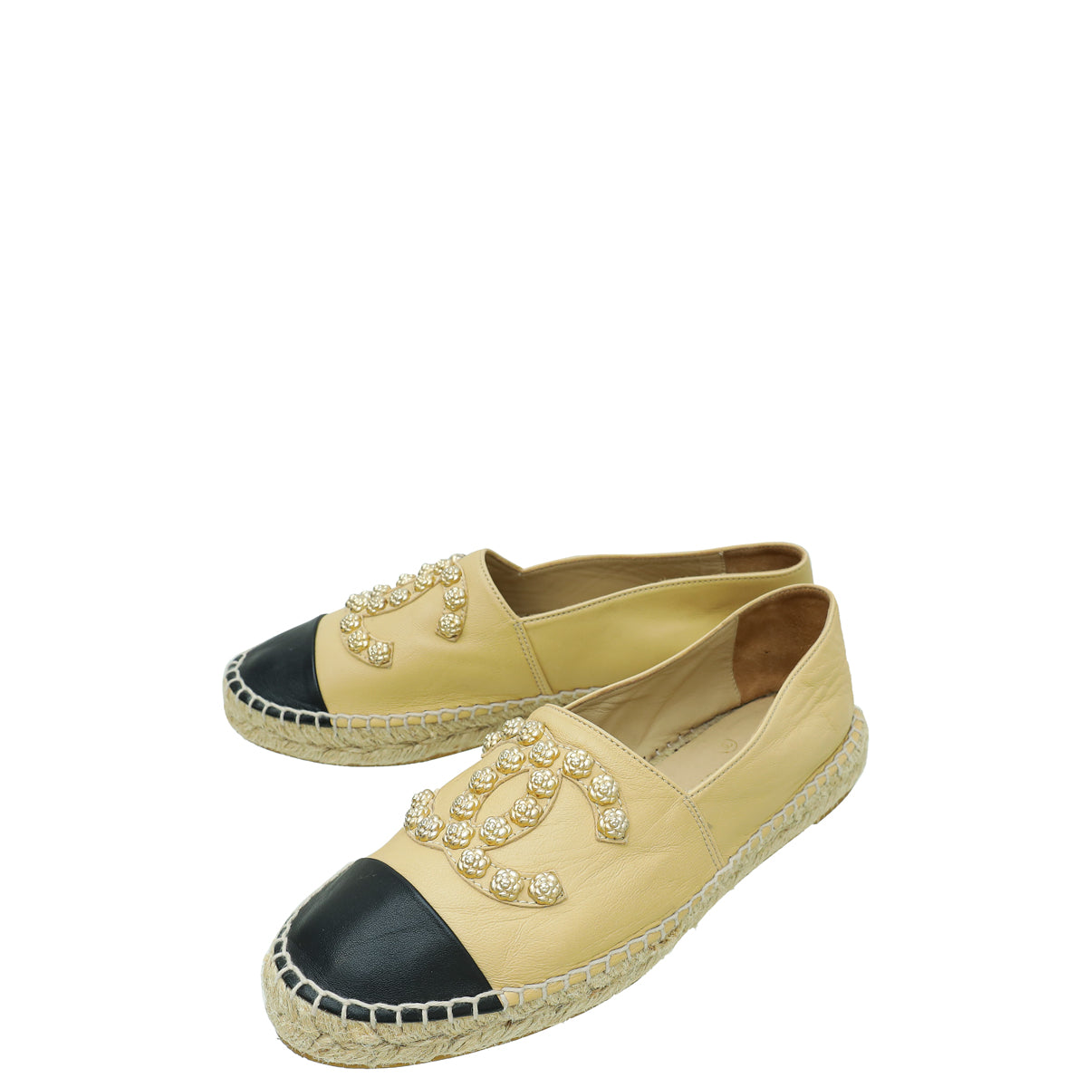 Chanel Bicolor Camellia CC Espadrille 38