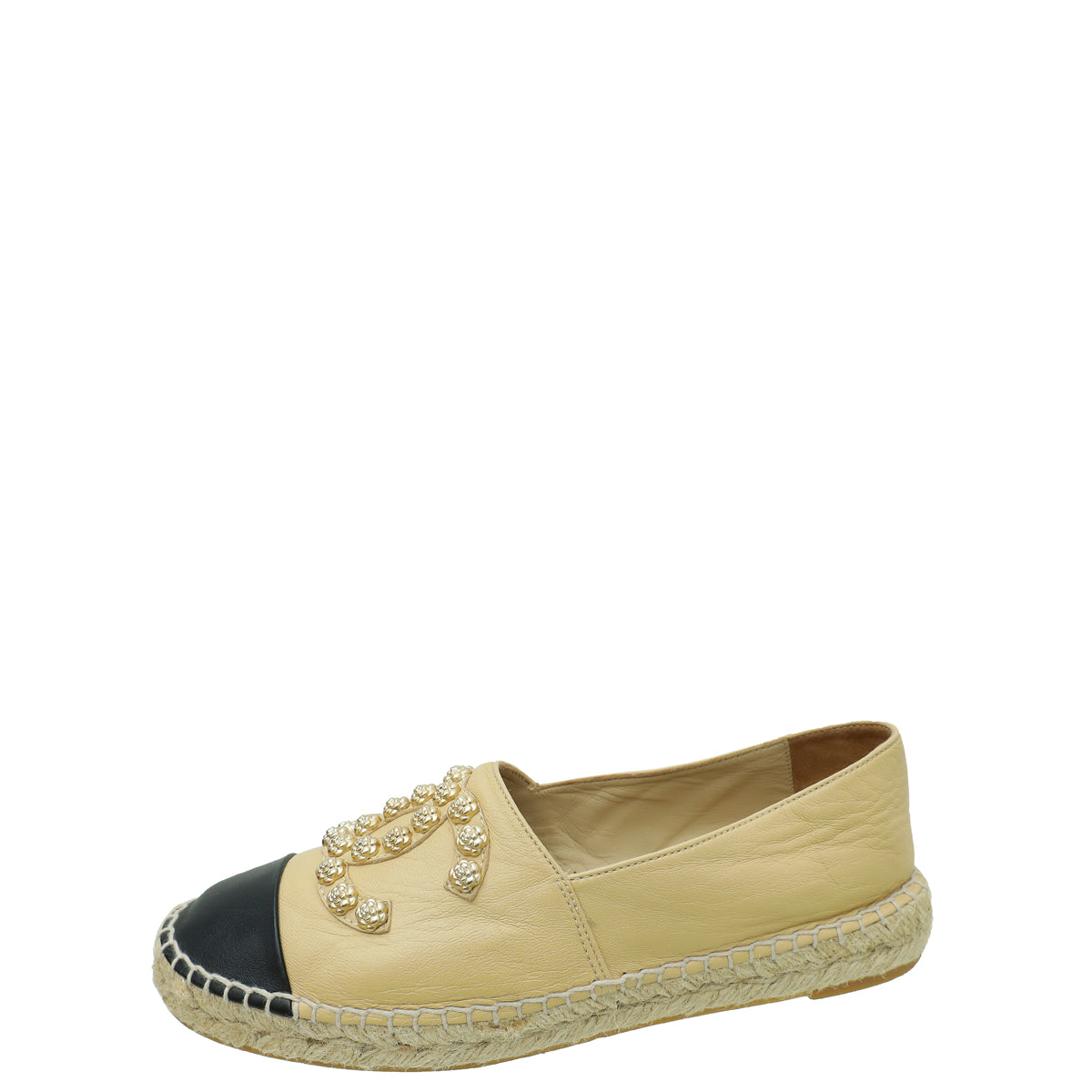 Chanel Bicolor Camellia CC Espadrille 38