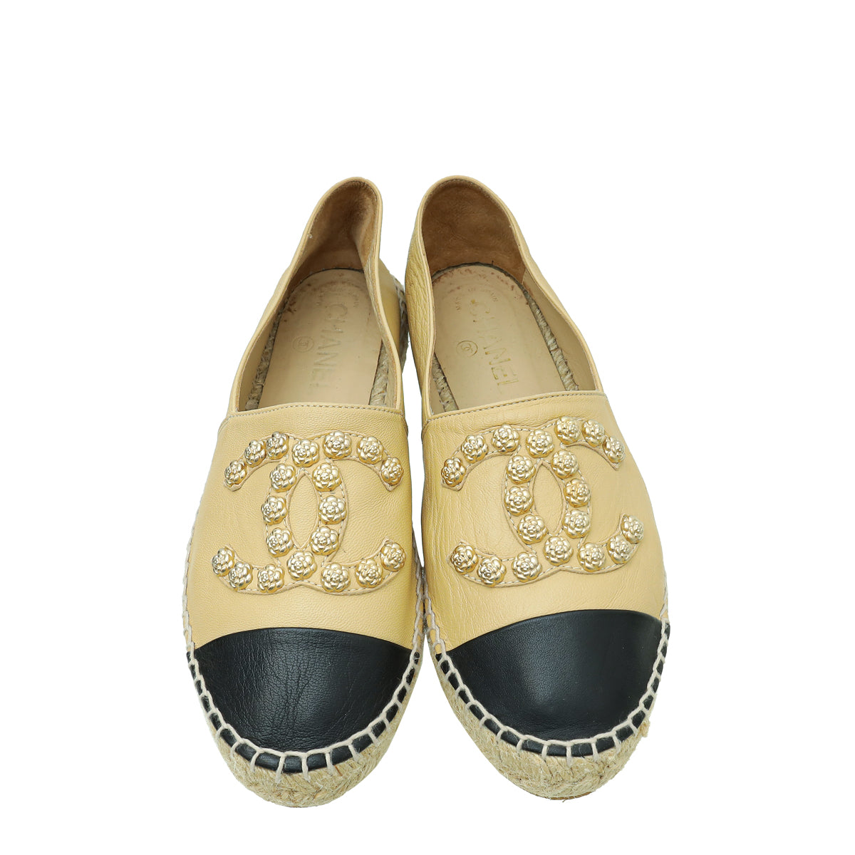 Chanel Bicolor Camellia CC Espadrille 38