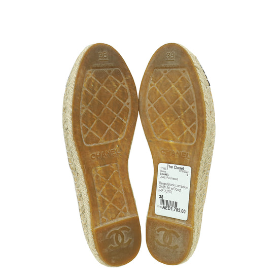 Chanel Bicolor Camellia CC Espadrille 38