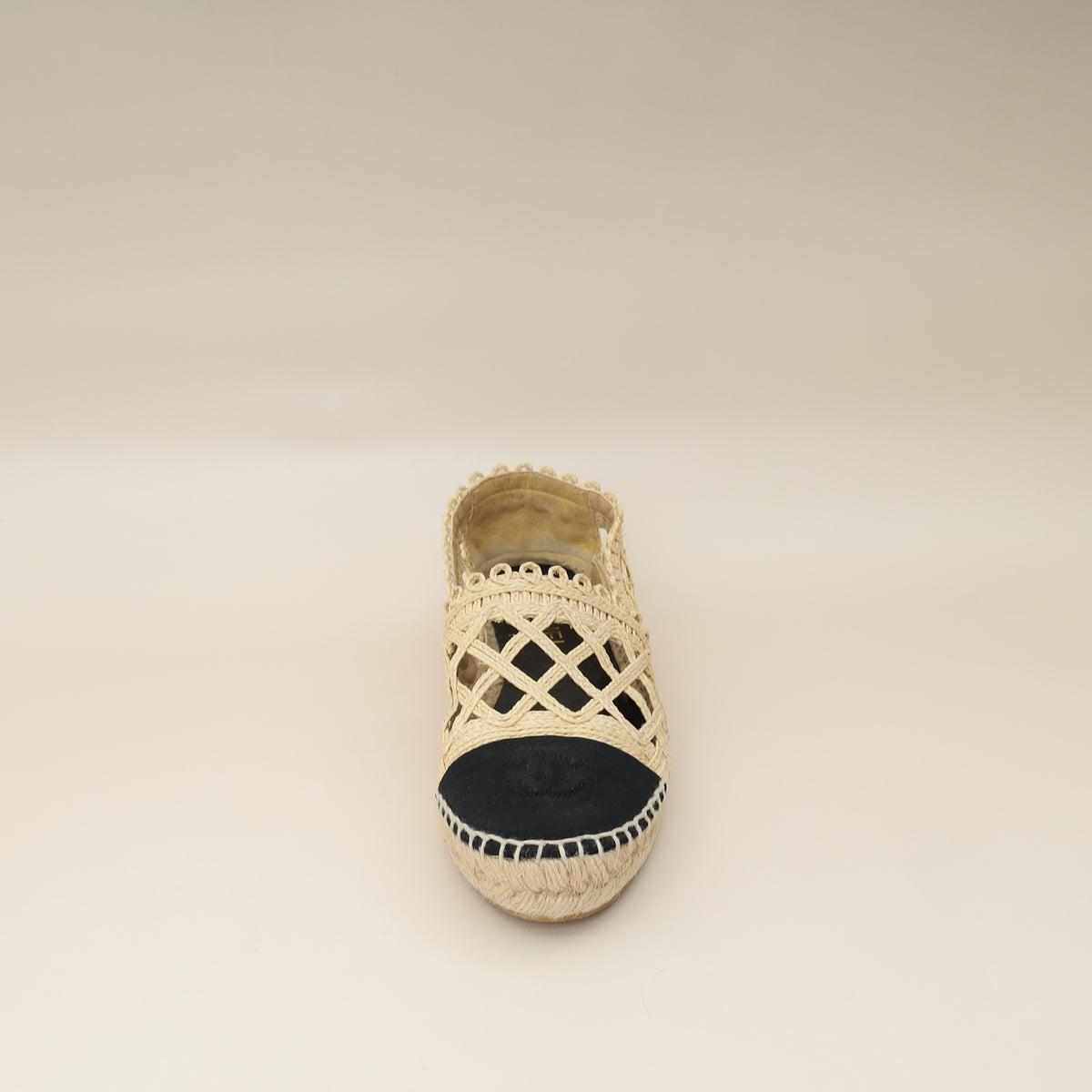 Chanel Bicolor CC Cap Toe Raffia Espadrille 38-Chanel-THE CLOSET