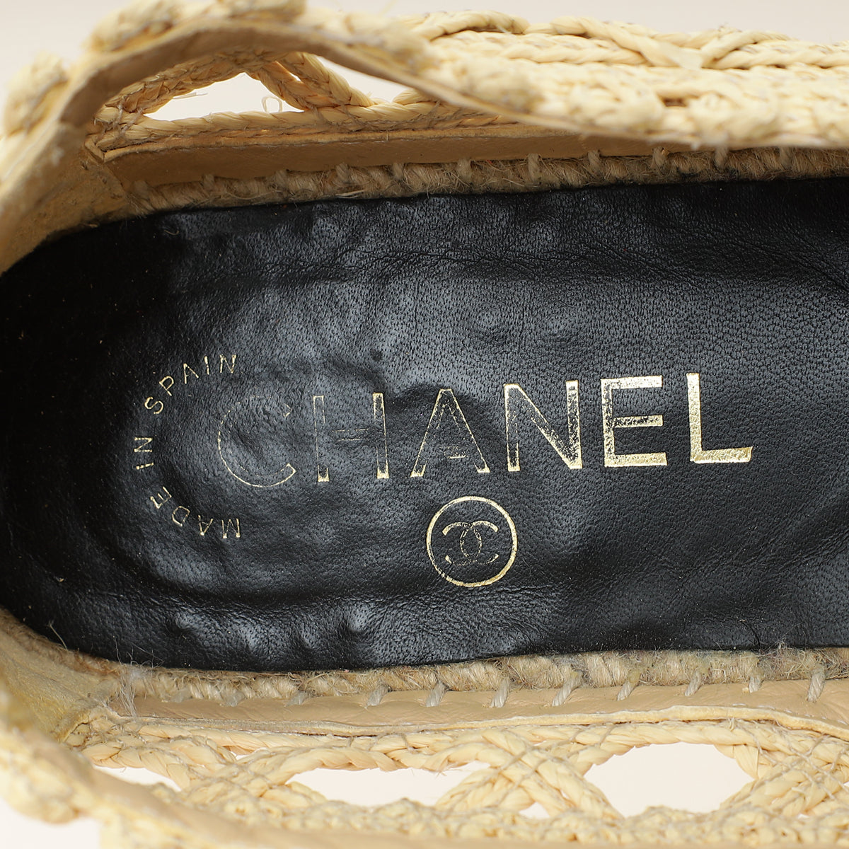 Chanel Bicolor CC Cap Toe Raffia Espadrille 38-Chanel-THE CLOSET